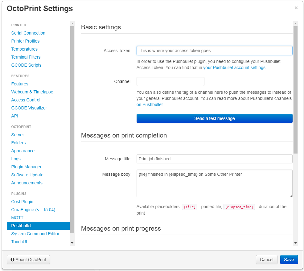 Configuration Dialog