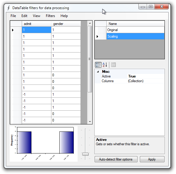 DataTable filters