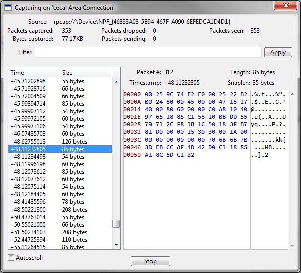 RB-PCAP demo on Windows