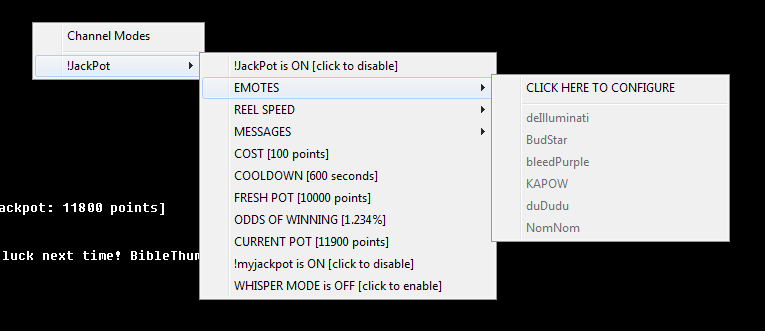 Jackpot Version 2 Context Menu