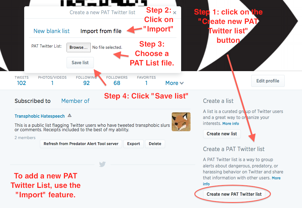 Screenshot with steps marked.