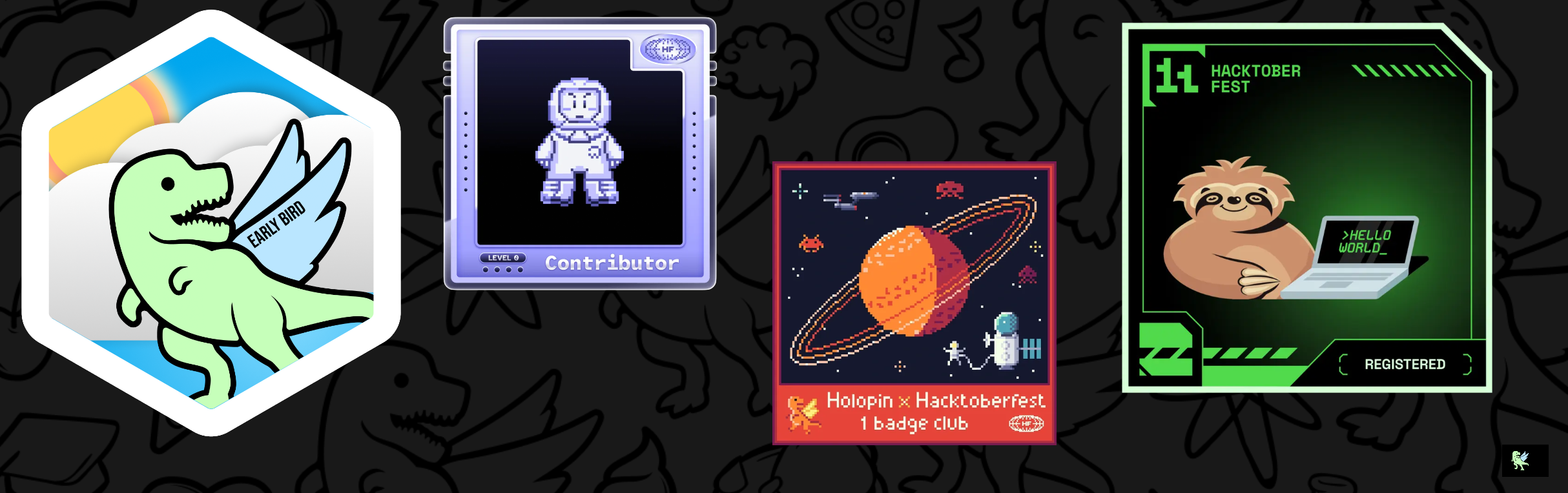 An image of @maennenajere's Holopin badges, which is a link to view their full Holopin profile