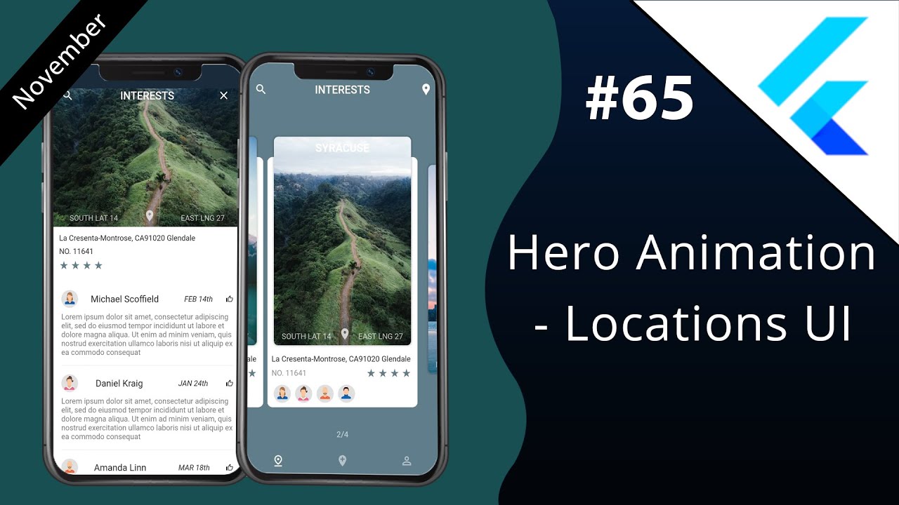 Hero Animation - Locations UI - Flutter YouTube video