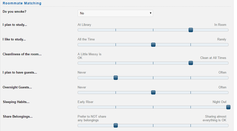 example questionaire