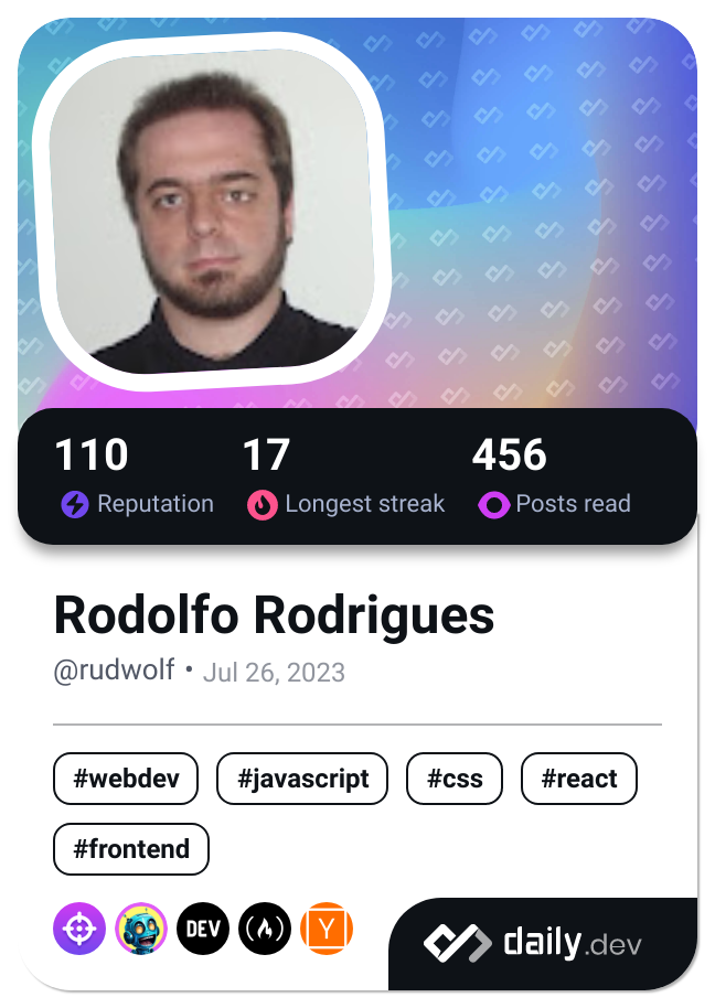 Rodolfo Rodrigues's Dev Card