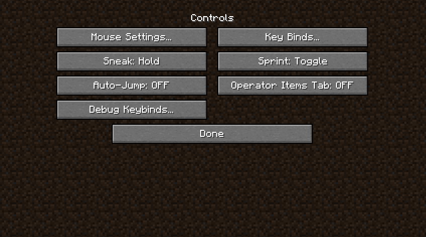 new controls screen