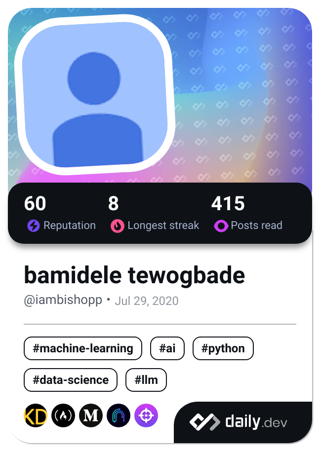 bamidele tewogbade's Dev Card