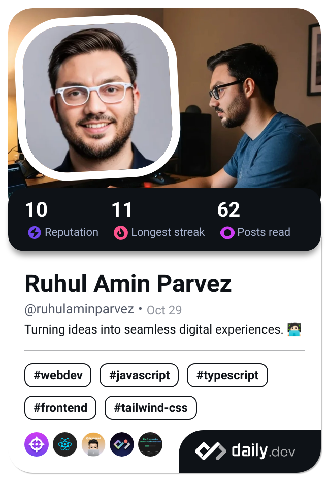 Ruhul Amin Parvez's Dev Card