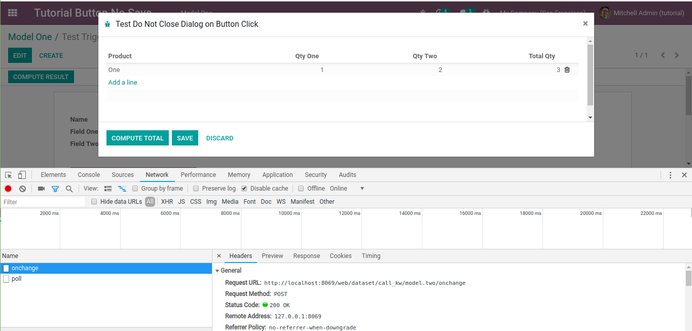 No closing modal when click an odoo button