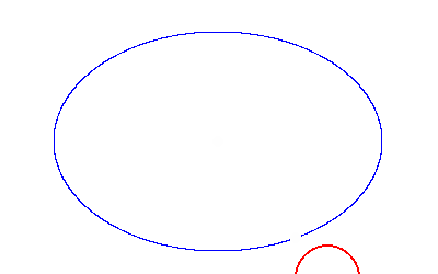 Collision detection between an ellipse and a circle