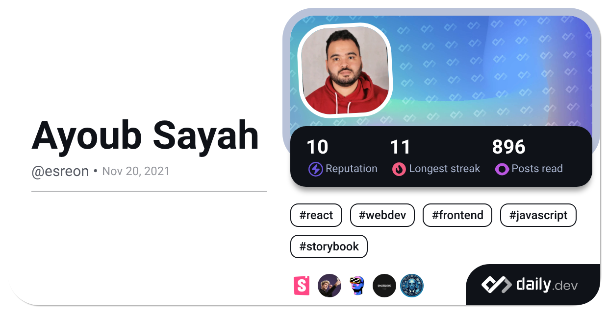 Ayoub Sayah's Dev Card