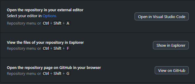 GitHub Desktop show in explorer image