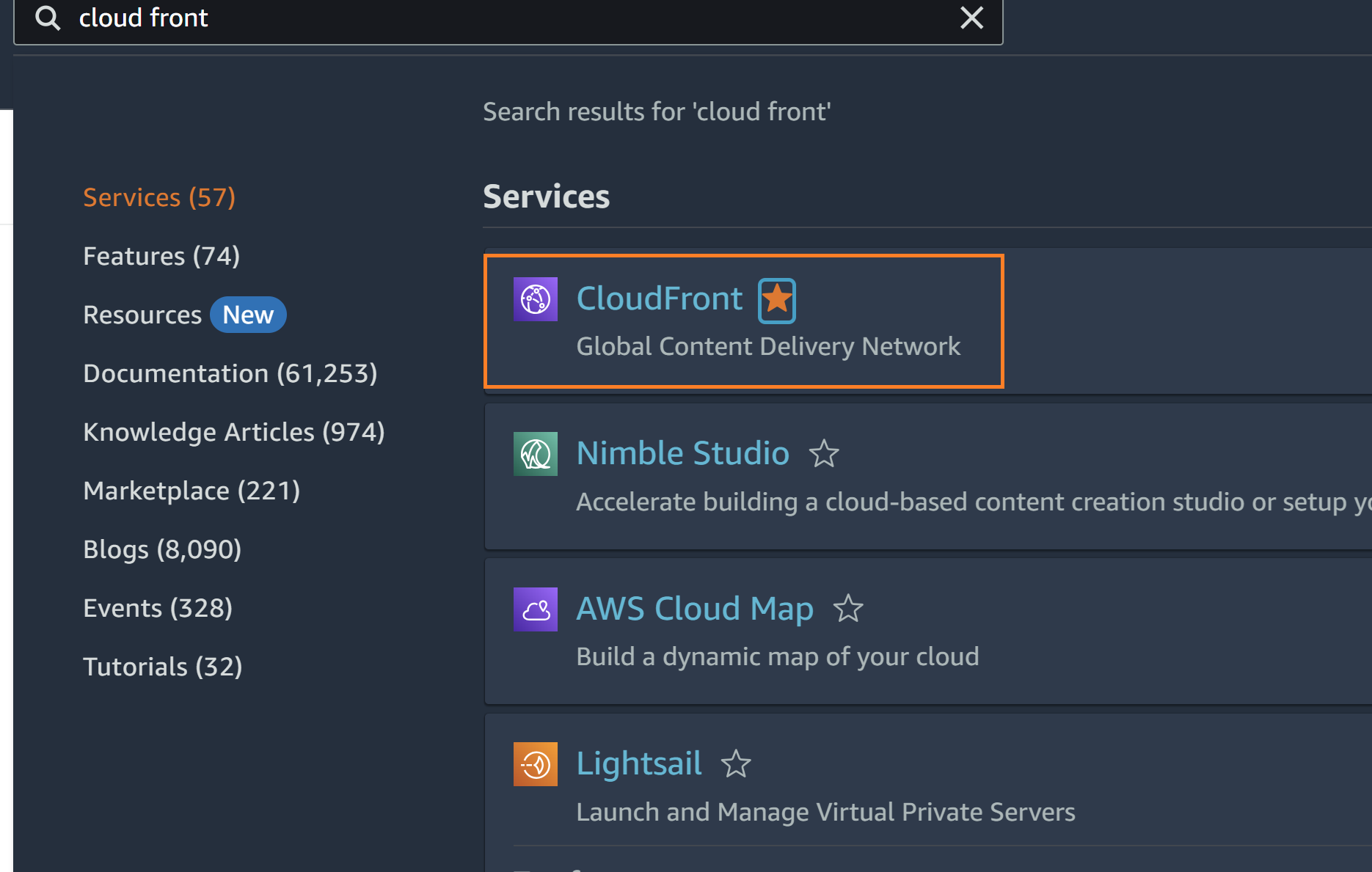 Search CloudFront