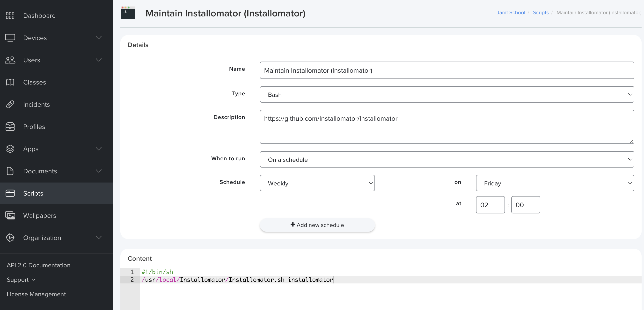 MDM: Jamf School · Installomator/Installomator Wiki · GitHub
