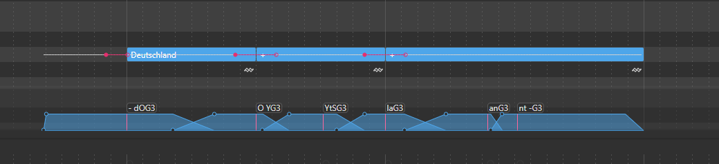 Lyrics showcase example with syllable spreading notes