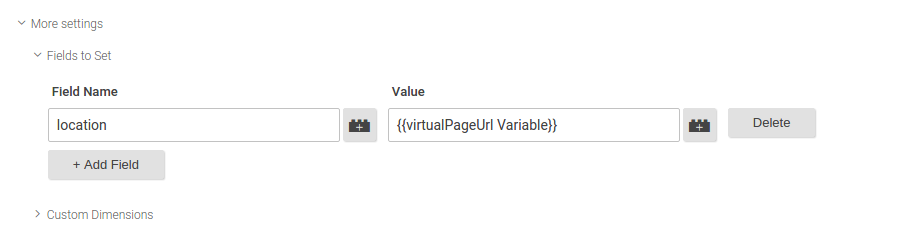 configure fields to set