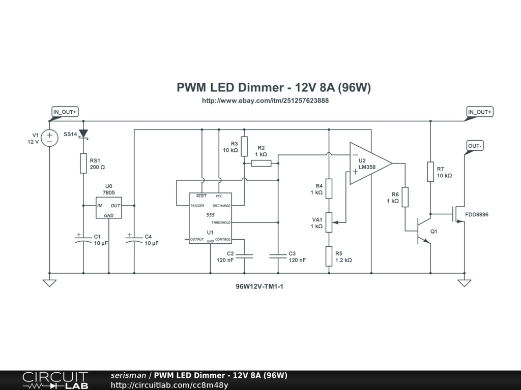 8A LED dimmer schematic