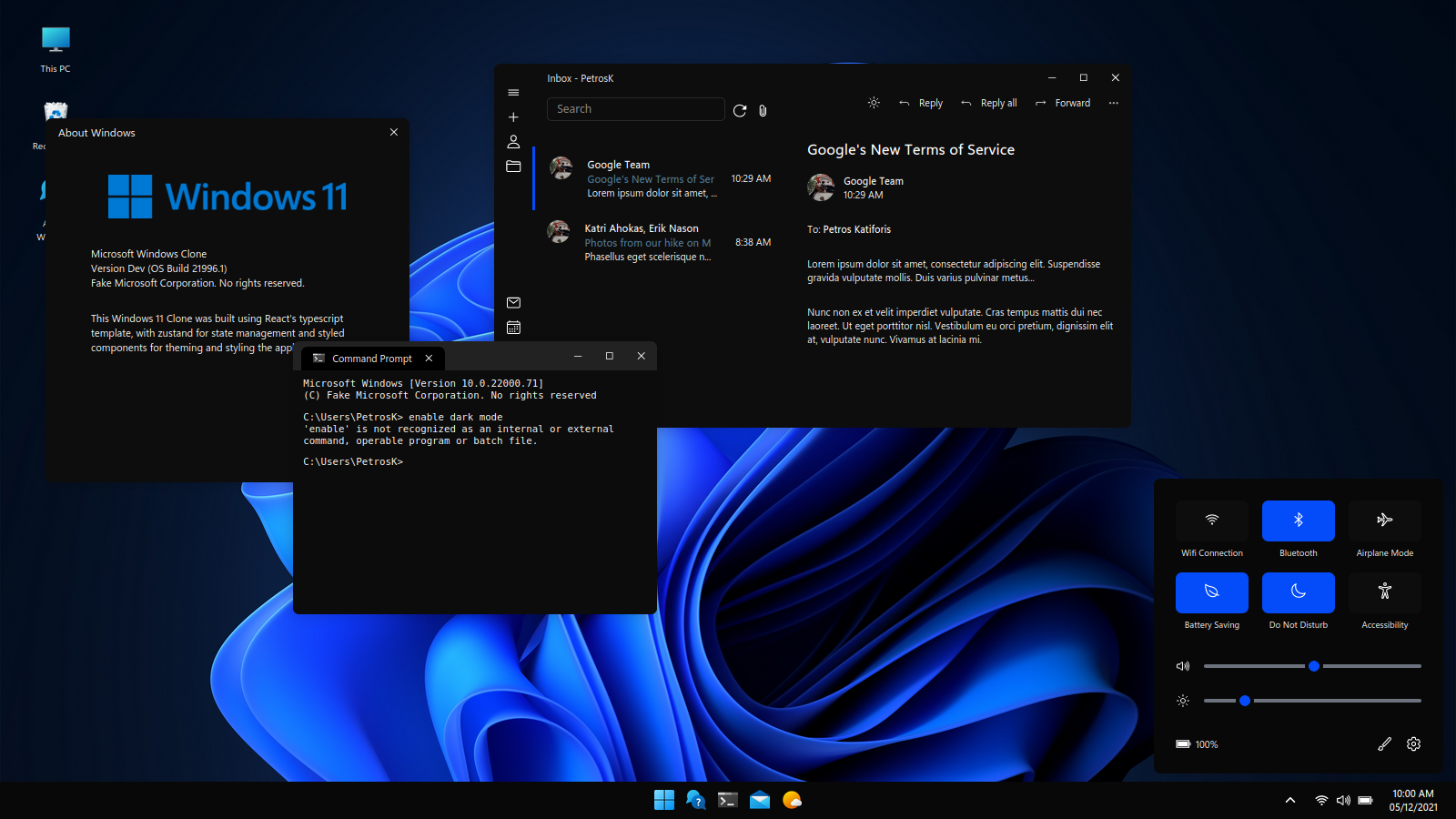 Windows 11 Clone Dark Mode