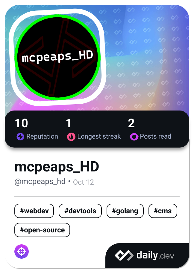 mcpeaps_HD's Dev Card