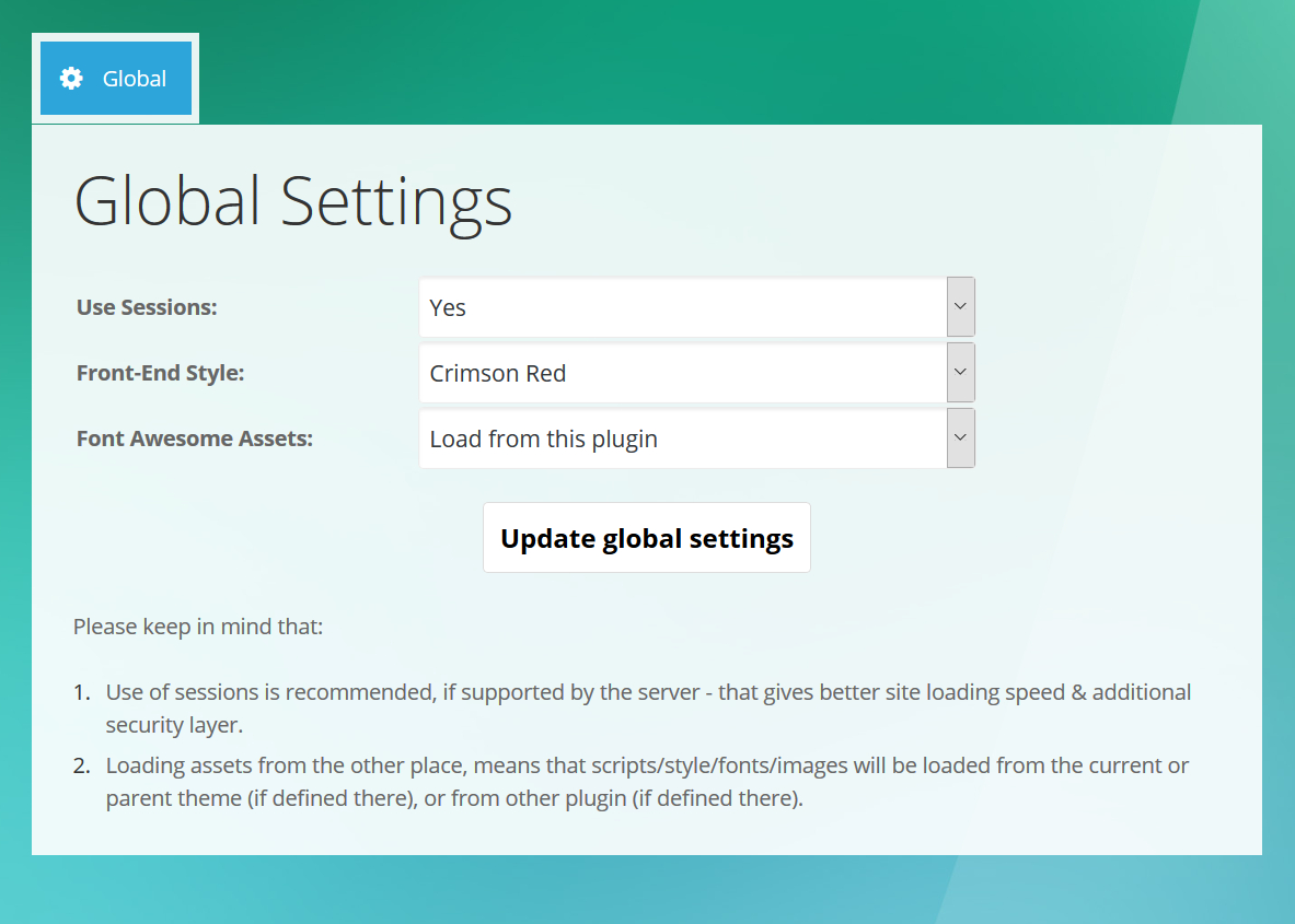 3. Expandable FAQ - Admin Global Settings