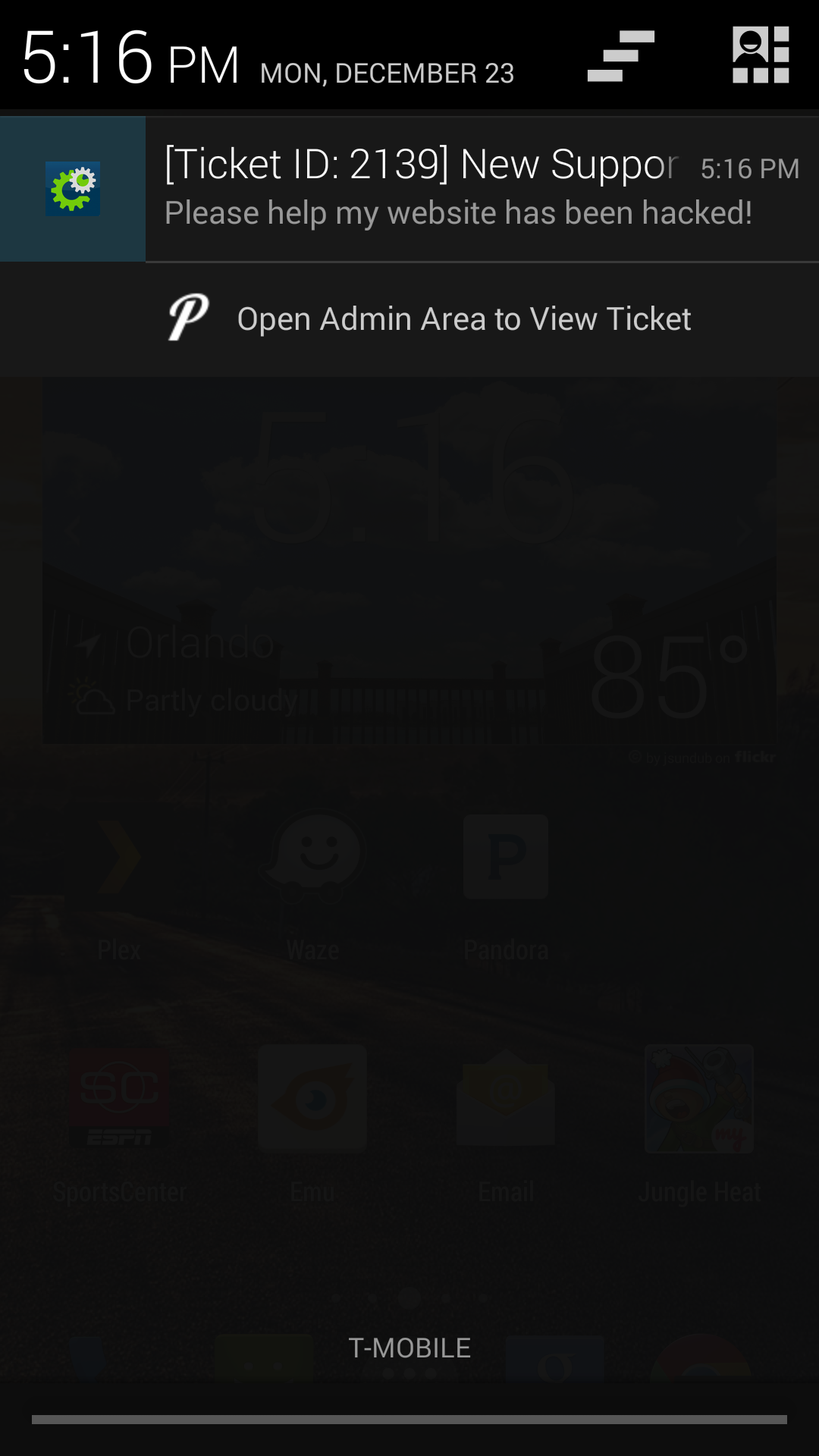 Pull Down Notification Preview