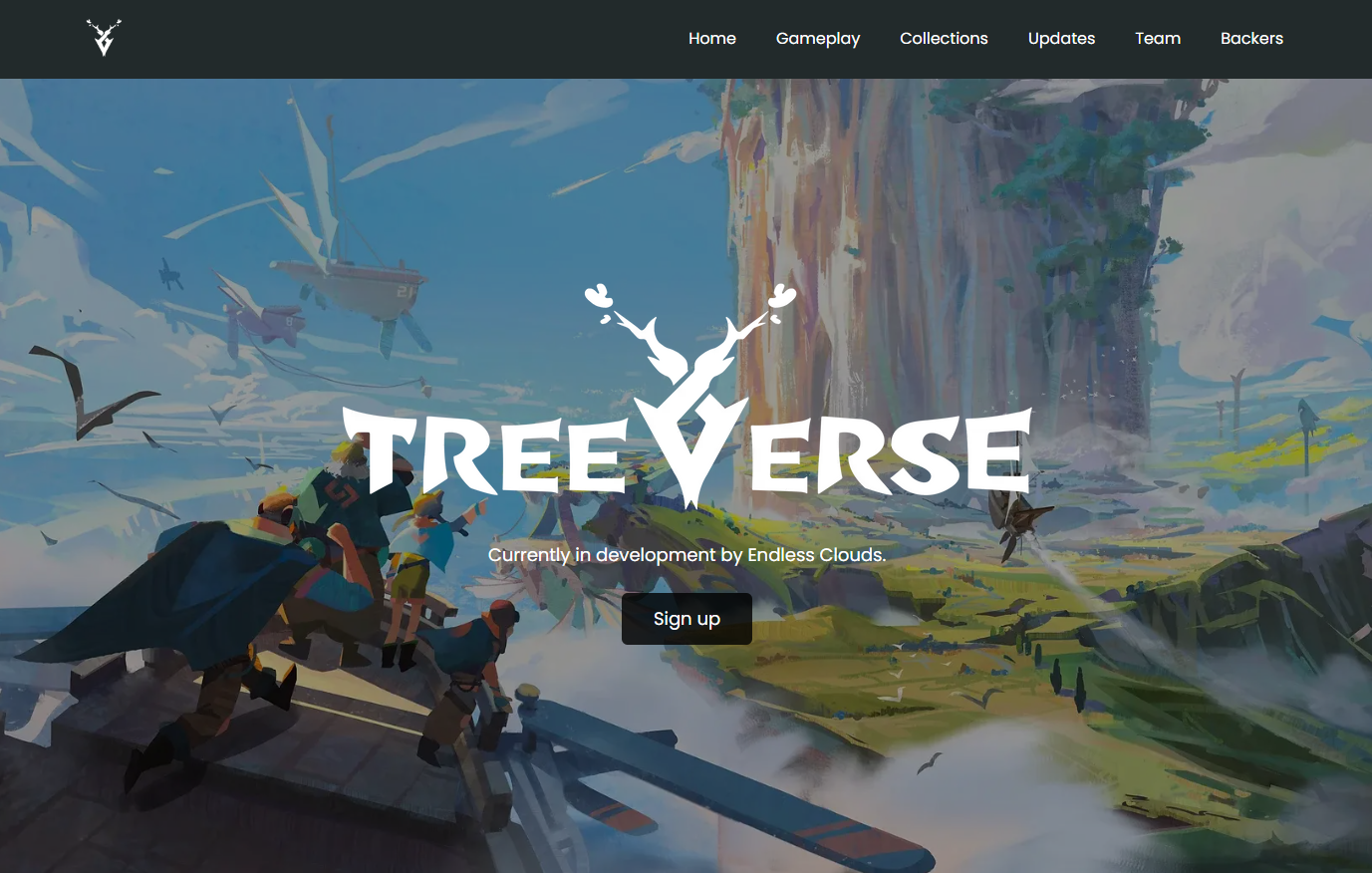 screenshot of the Treeverse website