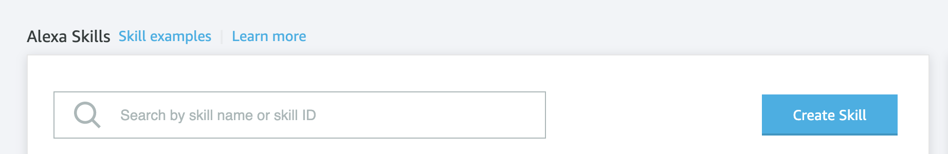Image to show how to create a new Skill on Alexa's dashboard