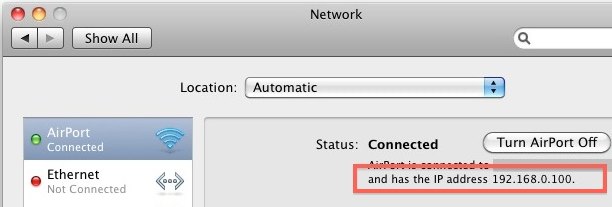 System preferences > Network