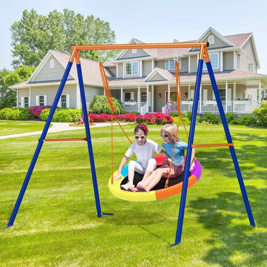 gikpal-swing-sets-for-outside-440lbs-kids-swing-set-with-1-40-saucer-tree-swing-1-heavy-duty-a-frame-1