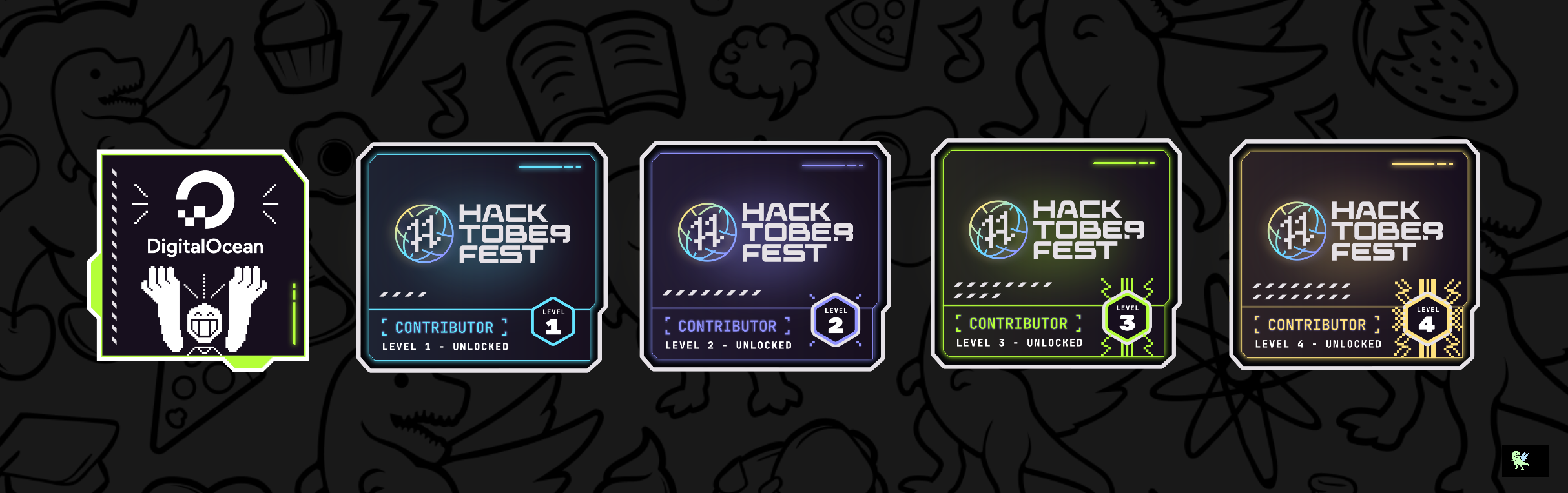 An image of @yuukinaesa's Holopin badges, which is a link to view their full Holopin profile