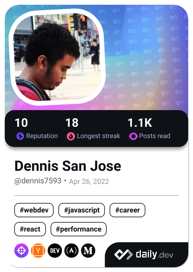 Dennis San Jose's Dev Card