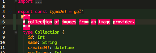 Screenshot of syntax highlighted