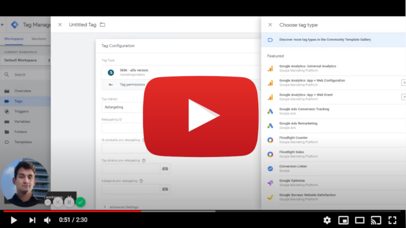Návod k nasazení tagu na YouTube