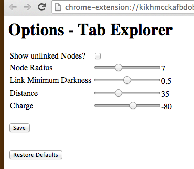 options page