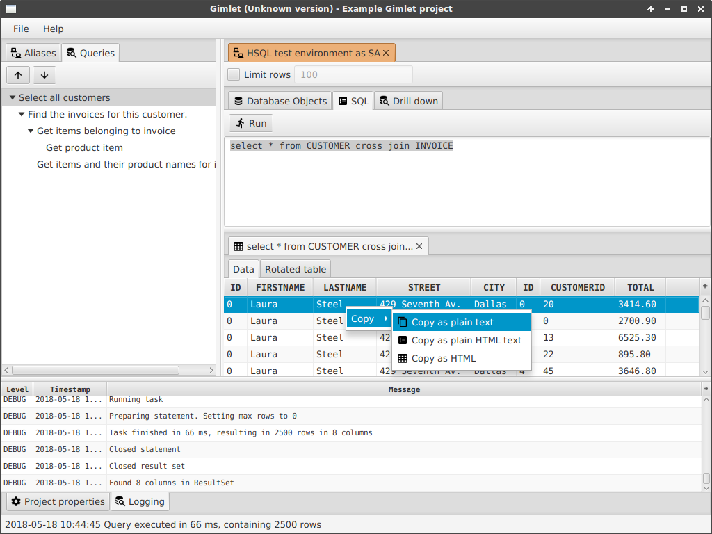 Plain SQL