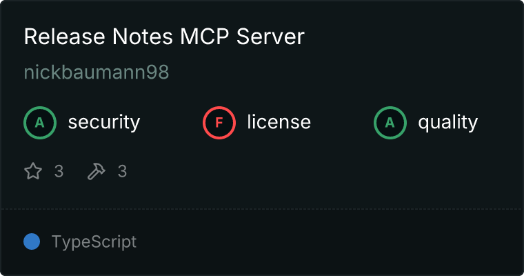 Release Notes Server MCP server