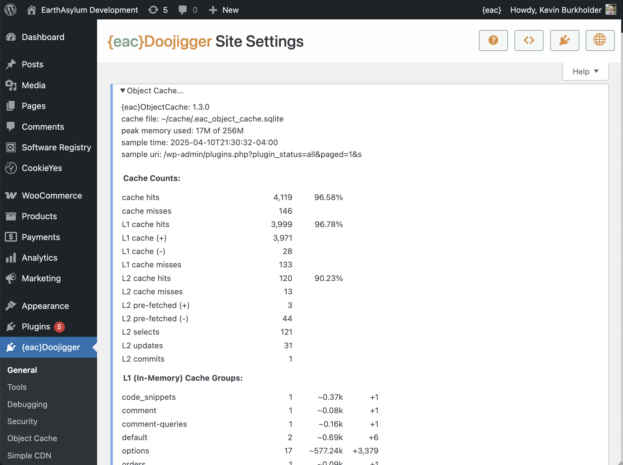 {eac}ObjectCache Stats