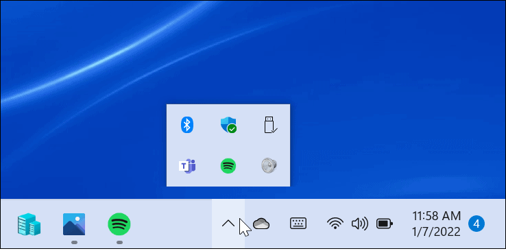 taskbar overflow menu