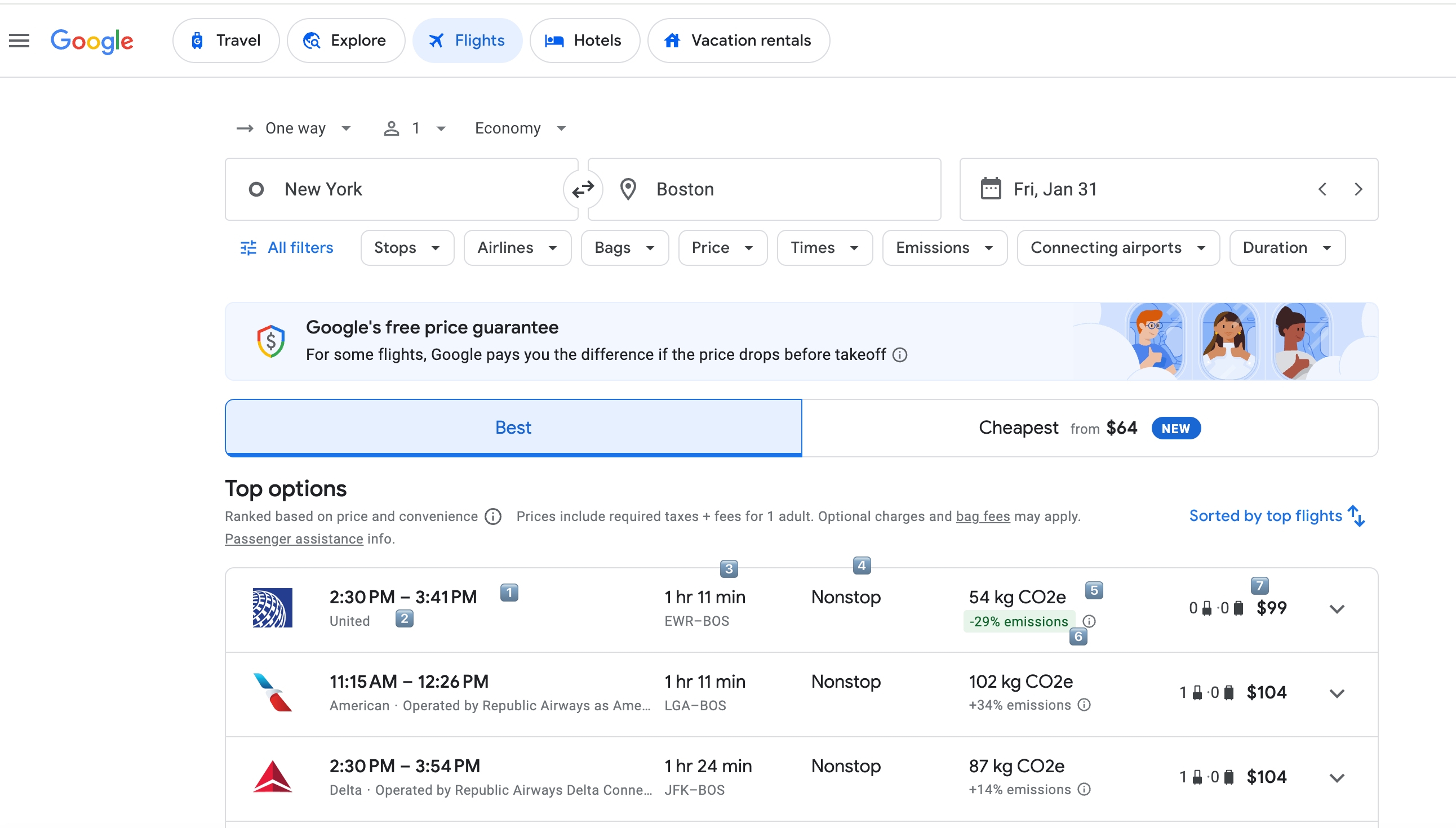 What data can you extract from Google Flights