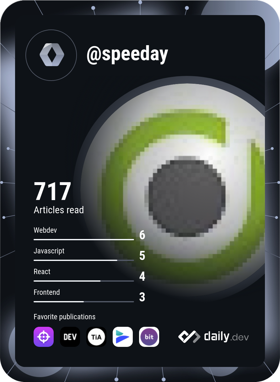 Speeday's Dev Card