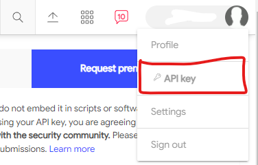 API Key Button