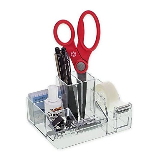 source-one-desk-top-clear-office-supplies-organizer-with-tape-dispencer-business-card-holder-1