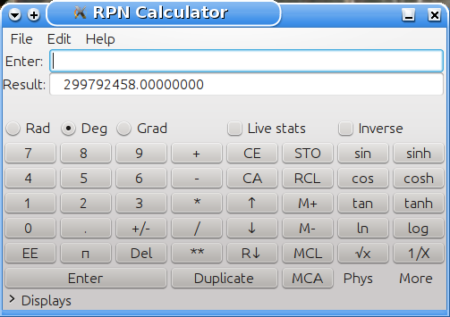 Calculator with stack concealed