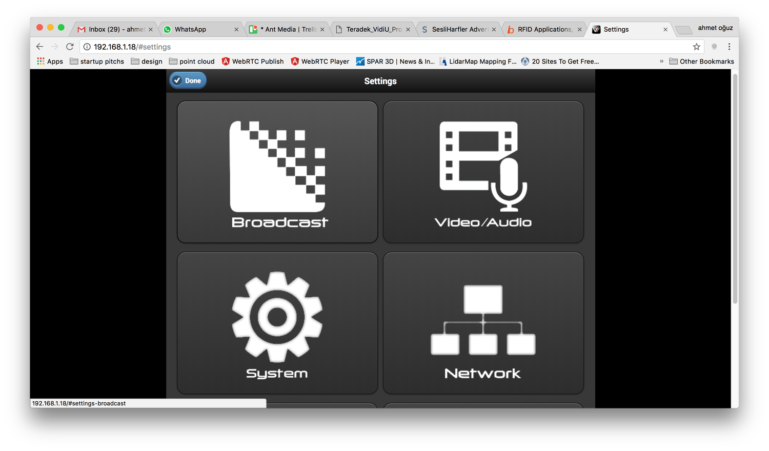 Configure broadcast settings of Teradek Vidiu