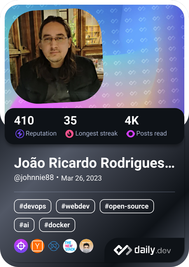 João Ricardo Rodrigues De La Cruz Baptista's Dev Card