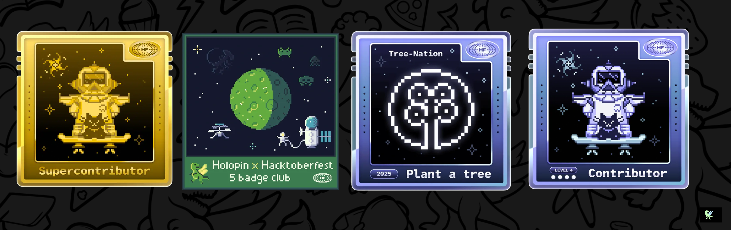 An image of @sehmaluva's Holopin badges, which is a link to view their full Holopin profile