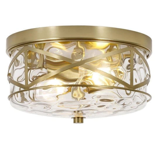 12-in-2-light-brass-gold-flush-mount-water-ripple-glass-ceiling-light-1