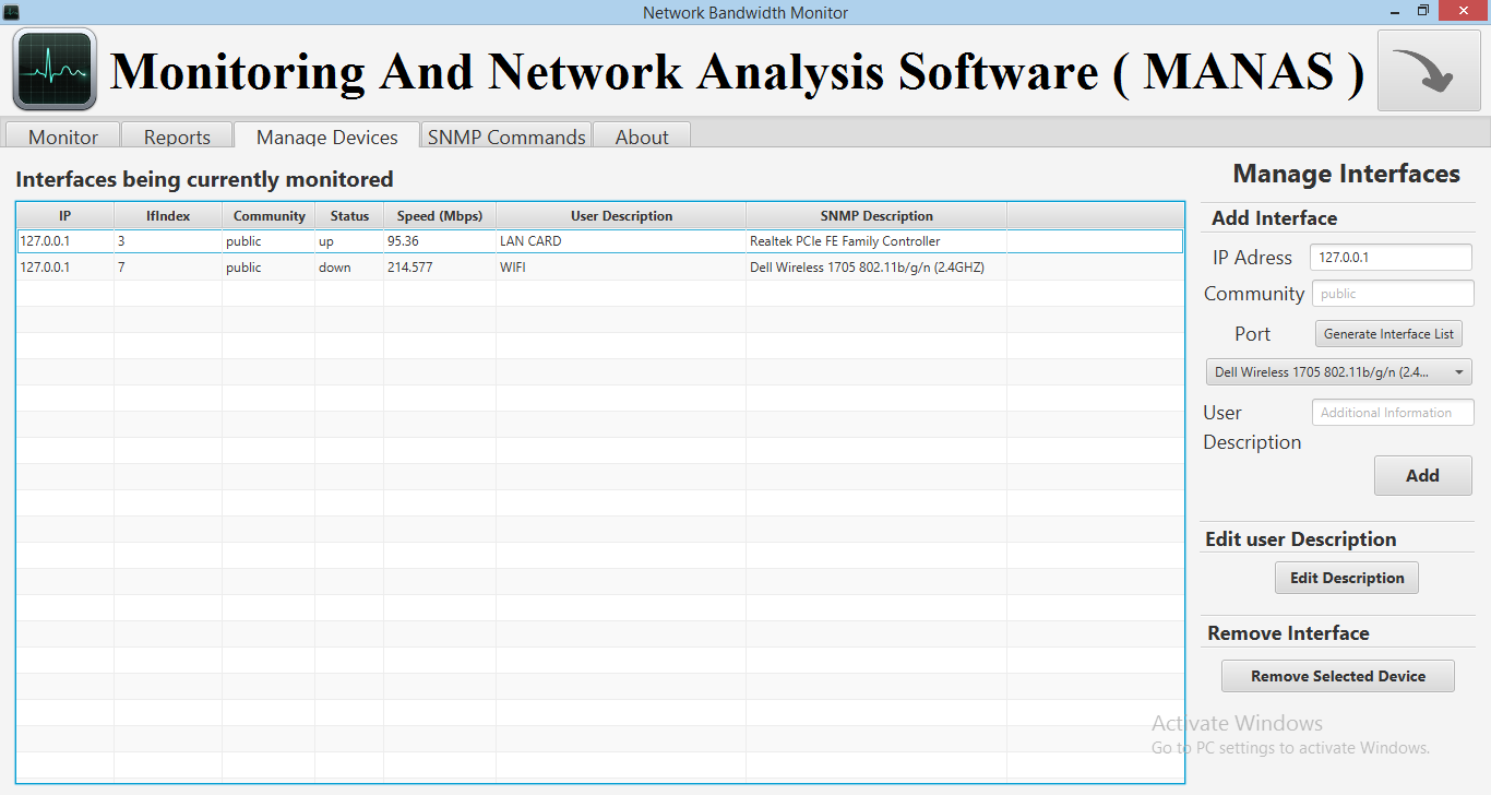 Screenshot Manage Devices