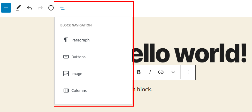 Block navigation