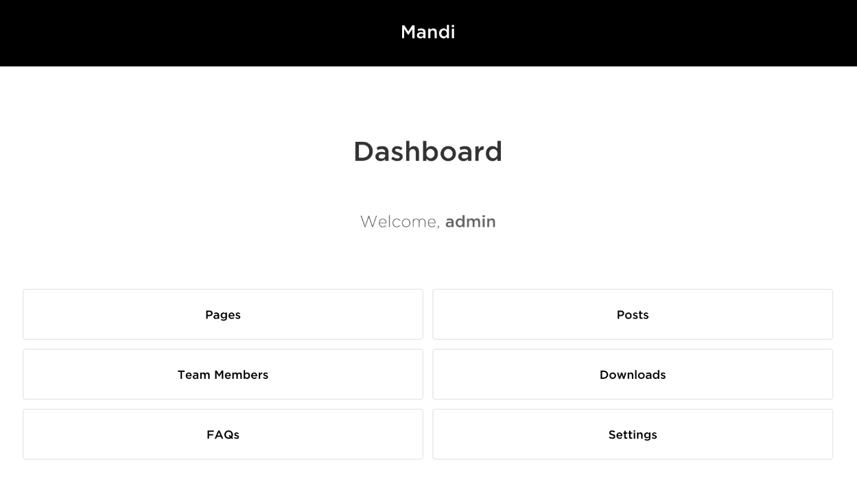 Mandi dashboard screenshot